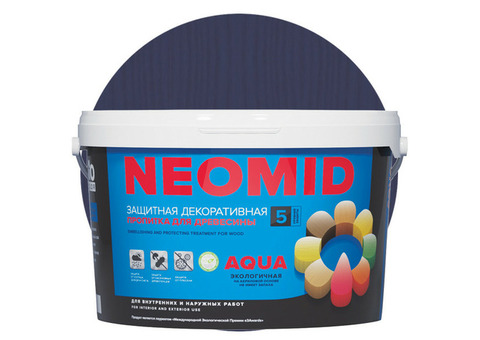 Пропитка для древесины Neomid Bio Color Aqua Голубая ель 9 л