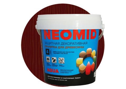 Пропитка для древесины Neomid Bio Color Aqua Махагон 0,9 л