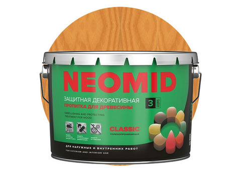 Пропитка для древесины Neomid Bio Color Classic Калужница 9 л