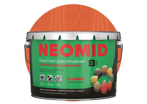 Пропитка для древесины Neomid Bio Color Classic Рябина 9 л