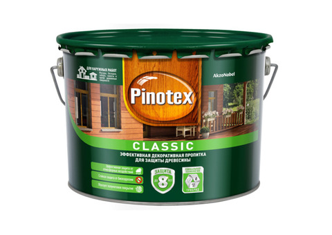 Пропитка для древесины Pinotex Classic бесцветная 9 л