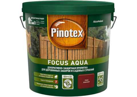 Пропитка для древесины Pinotex Focus Aqua Рябина 5 л