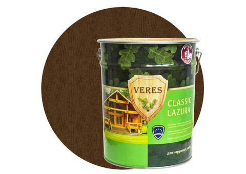 Пропитка для древесины Veres Classic Lazura № 4 Орех 20 л