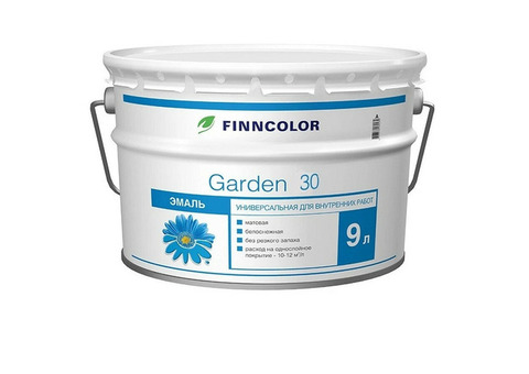 Эмаль алкидная Finncolor Garden 30 полуматовая база A 9 л