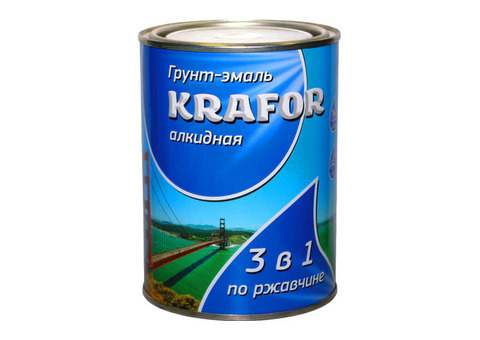 KRAFOR Грунт-эмаль по ржавчине Белая 1 кг 14 26677