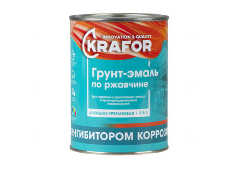 KRAFOR Грунт-эмаль по ржавчине шоколадная 1 кг 14 26698