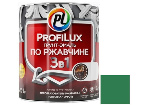 Грунт-эмаль Profilux 3 в 1 по ржавчине зеленая 0,9 кг