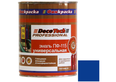 Эмаль DecoTech Professional ПФ-115 Ral 5005 синяя глянцевая 0,9 кг