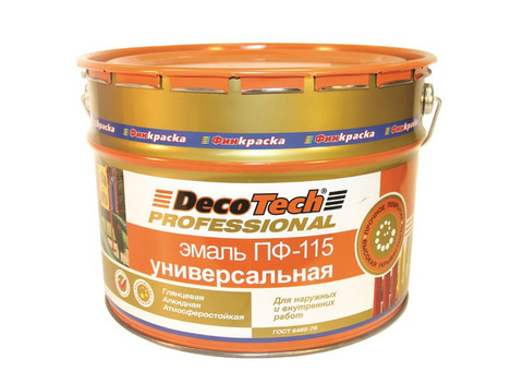 Эмаль DecoTech Professional ПФ-115 белая глянцевая 10 кг