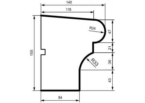 Подоконник фасадный из полистирола Leptonika DC 107