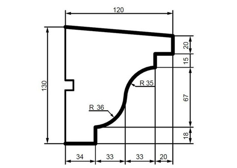 Подоконник фасадный из полистирола Leptonika DC 111