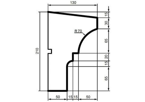 Подоконник фасадный из полистирола Leptonika DC 118