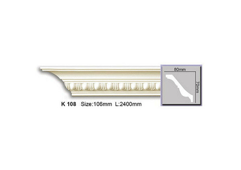 Карниз потолочный полиуретановый Harmony K108 2400х32х32 мм