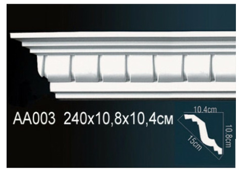Карниз потолочный полиуретановый Перфект AA003 2400х108х104 мм