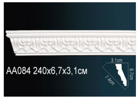 Карниз потолочный полиуретановый Перфект AA084F 2400х67х31 мм
