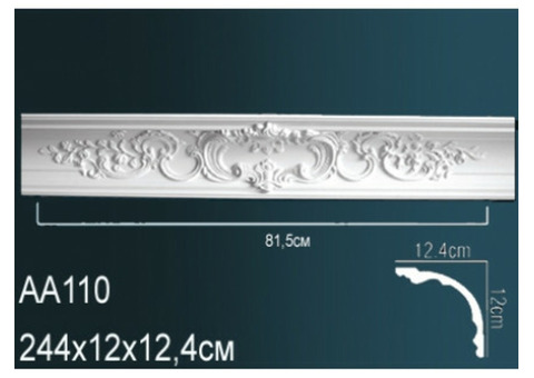 Карниз потолочный полиуретановый Перфект AA110 2440х120х124 мм