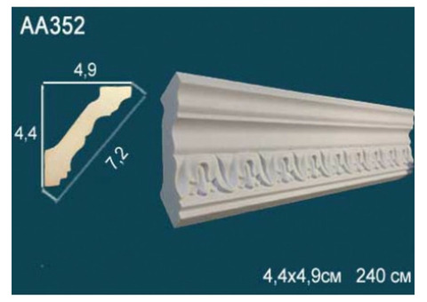 Карниз потолочный полиуретановый Перфект AA352F 2400х44х49 мм