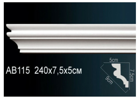 Карниз потолочный полиуретановый Перфект AB115F 2400х75х50 мм