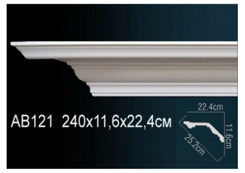 Карниз потолочный полиуретановый Перфект AB121 2400х116х224 мм