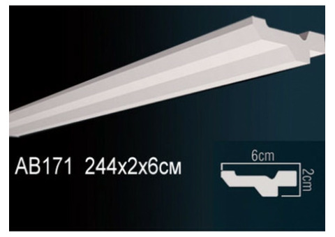 Карниз потолочный полиуретановый Перфект AB171 2440х20х60 мм