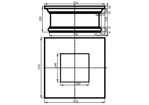 База-капитель фасадная из полистирола Leptonika LC 118-1