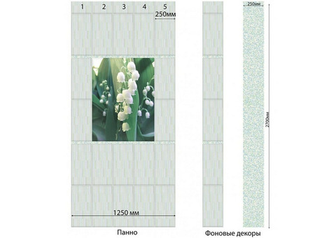 Стеновая панель ПВХ Век Ландыш мозаика фон 2700х250 мм