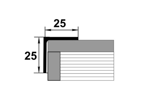 Угол алюминиевый Лука УП09-27 Орех 2700х25х25 мм