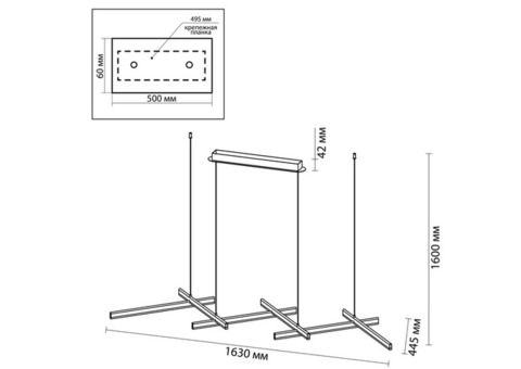 Cветильник подвесной Odeon Light L-Vision Rudy 3890/85L 4000 К 85 Вт