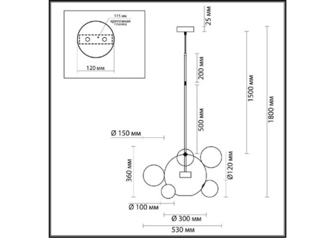 Светильник подвесной Odeon Light Bubbles 4802/12LB