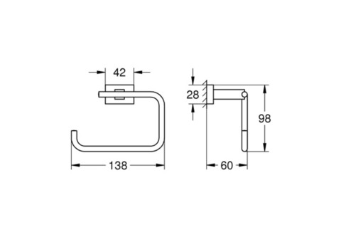 Держатель для туалетной бумаги Grohe Essentials Cube 40507001