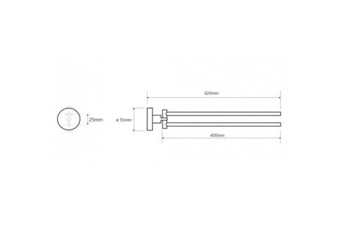 Полотенцедержатель Bemeta Omega 104204191 двойной поворотный хром