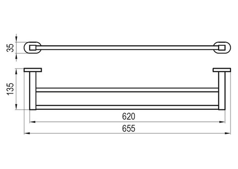 Полотенцедержатель Ravak Chrome CR 320.00 66 см двойной