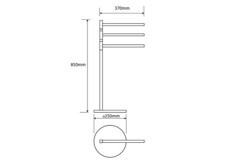 Стойка с тройным поворотным держателем для полотенец Bemeta Omega 104836032 хром