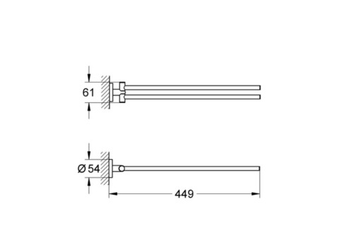 Полотенцедержатель Grohe Essentials 40371001 двойной поворотный