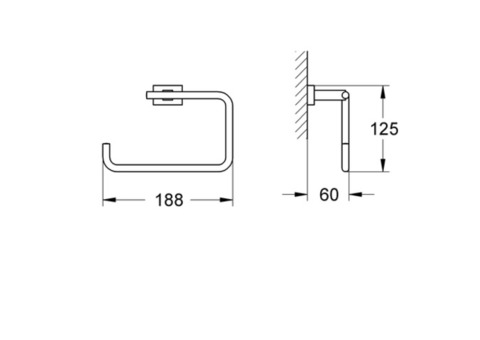 Полотенцедержатель кольцевой Grohe Essentials Cube 40510001