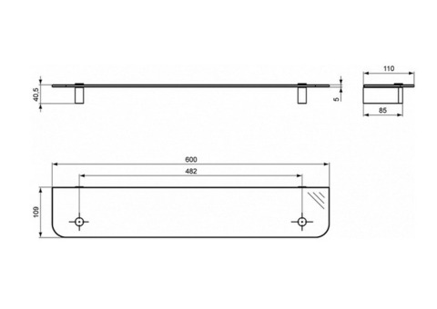 Полка стеклянная Ideal Standard Connect N1394AA