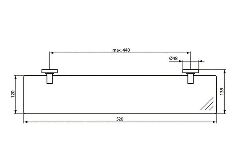 Полка стеклянная Ideal Standard IOM A9124AA