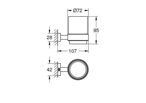 Держатель зубных щеток со стаканом Grohe Essentials Cube 40755001