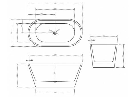 Ванна акриловая Abber AB9203-1.4 140х70 см