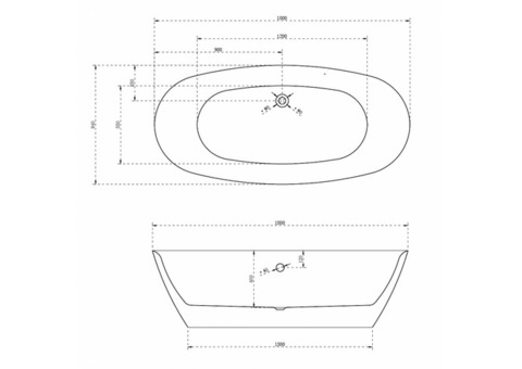 Ванна акриловая Abber AB9205 180х84 см