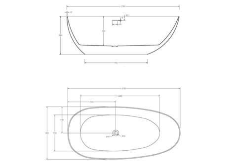 Ванна акриловая Abber AB9211 170х80 см