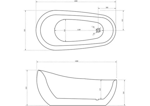 Ванна акриловая Abber AB9235 180х90 см