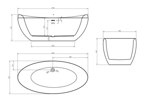 Ванна акриловая Abber AB9236 170х80 см