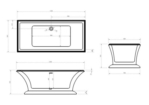 Ванна акриловая Abber AB9238 170х80 см