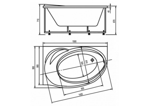 Ванна акриловая Aquatek Бетта 150х95 см L