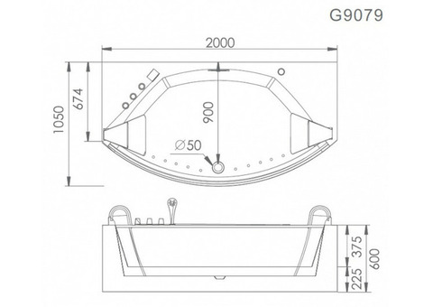 Ванна акриловая Gemy G9079 O