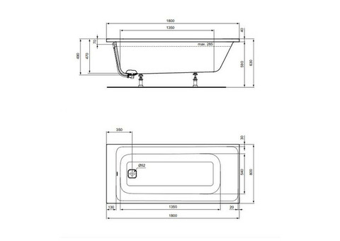 Ванна акриловая Ideal Standard Tonic II E399401 180х80 см