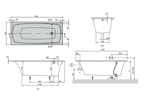 Ванна квариловая Villeroy & Boch My Art UBQ170MYA2V-01 170х75 см