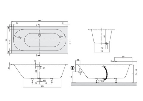 Ванна квариловая Villeroy & Boch Oberon UBQ199OBE2V-01 190х90 см