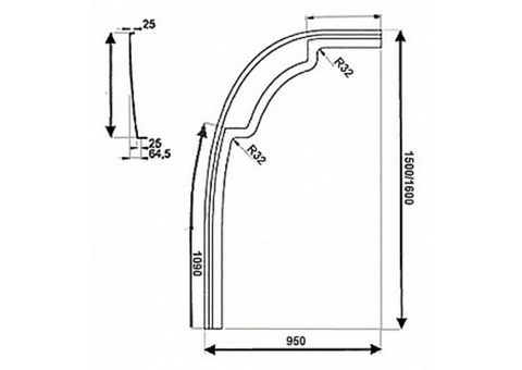 Панель фронтальная для ванны Ravak Rosa 95 L 160 см